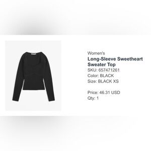 Abercrombie Women’s Black Long-Sleeve Sweater Top